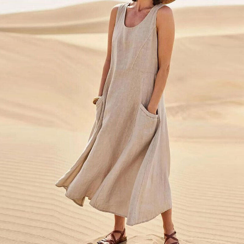 Elegant Dress with Pockets