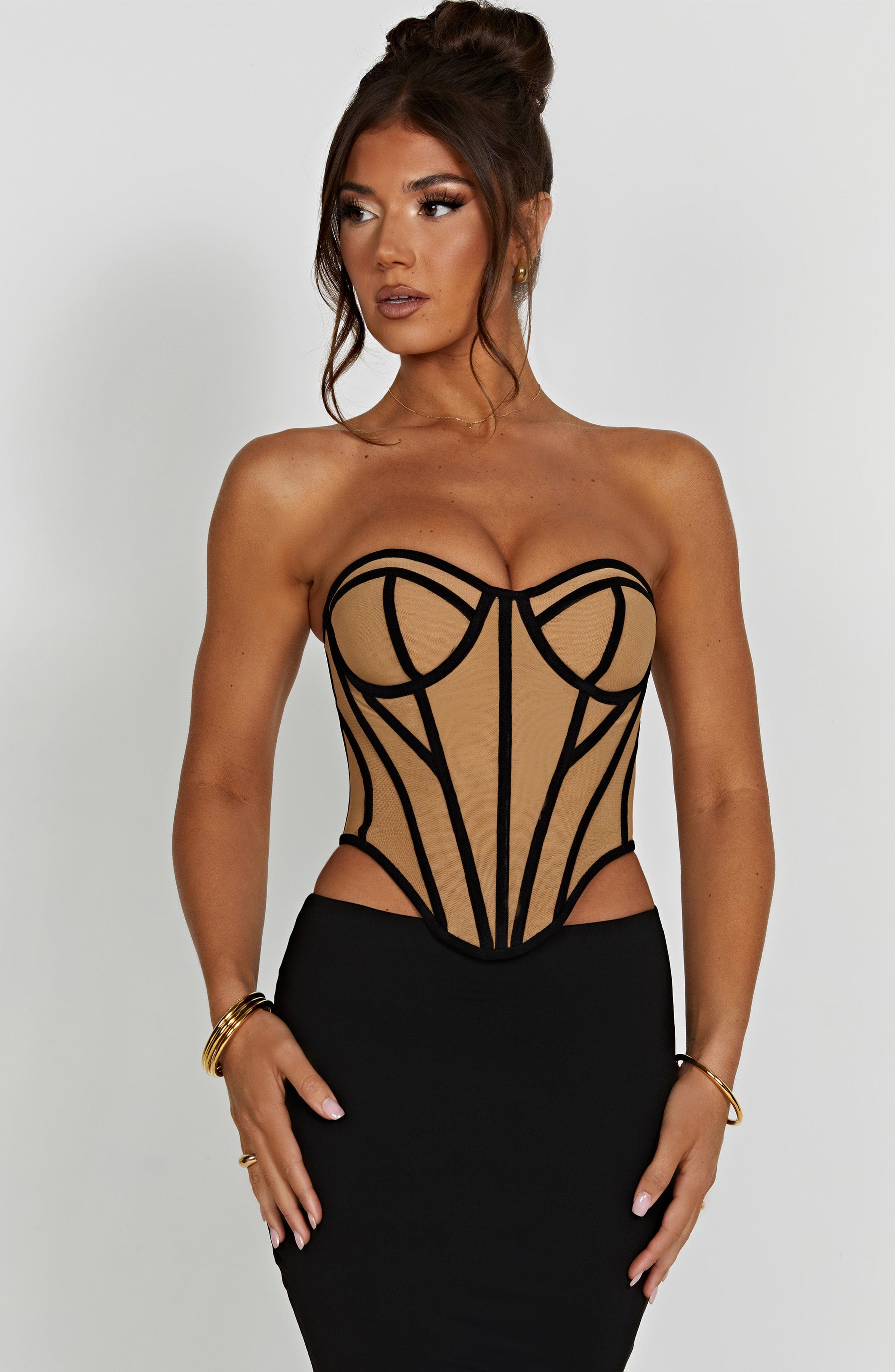 Santanna Corset - Black/Nude