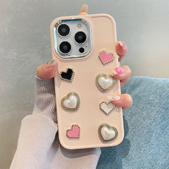 Soft Girl Aesthetic Hearts iPhone Case