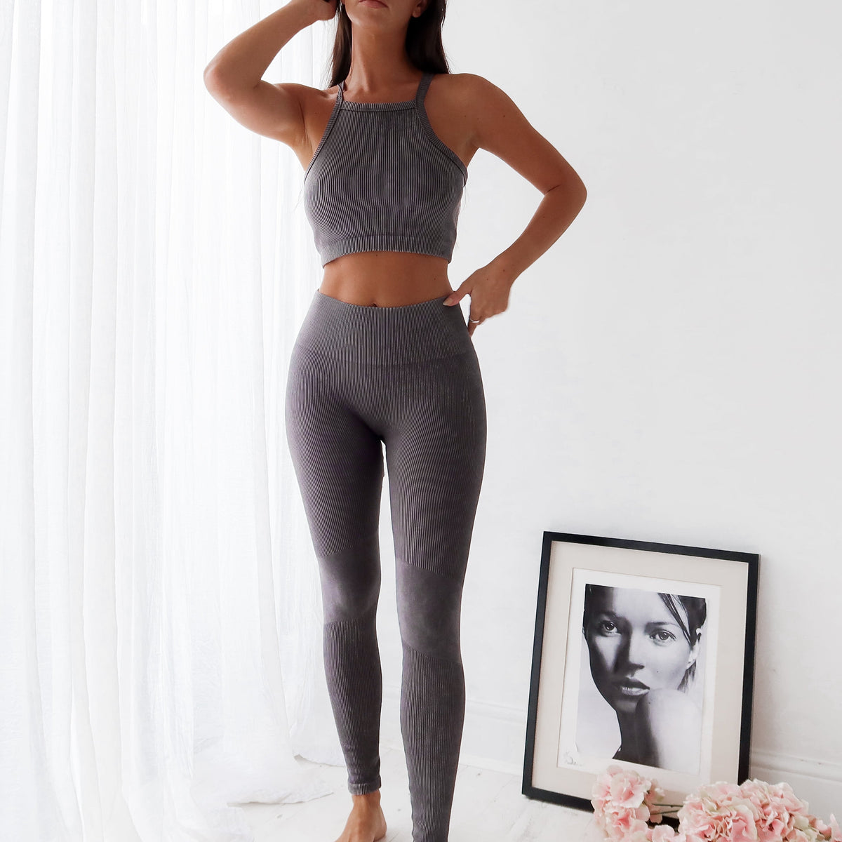 Seamless High Waist Leggings- Grey