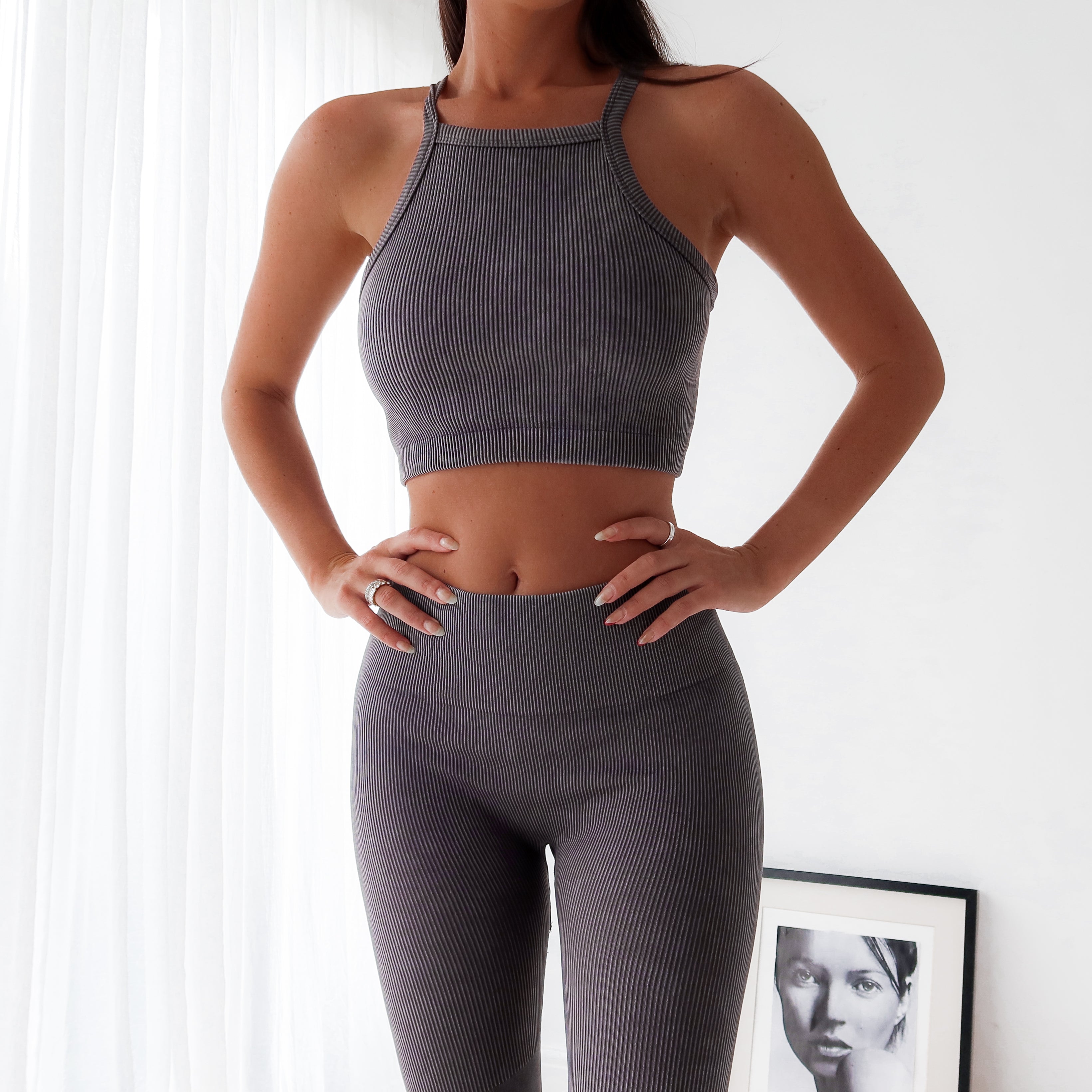 Seamless High Waist Leggings- Grey