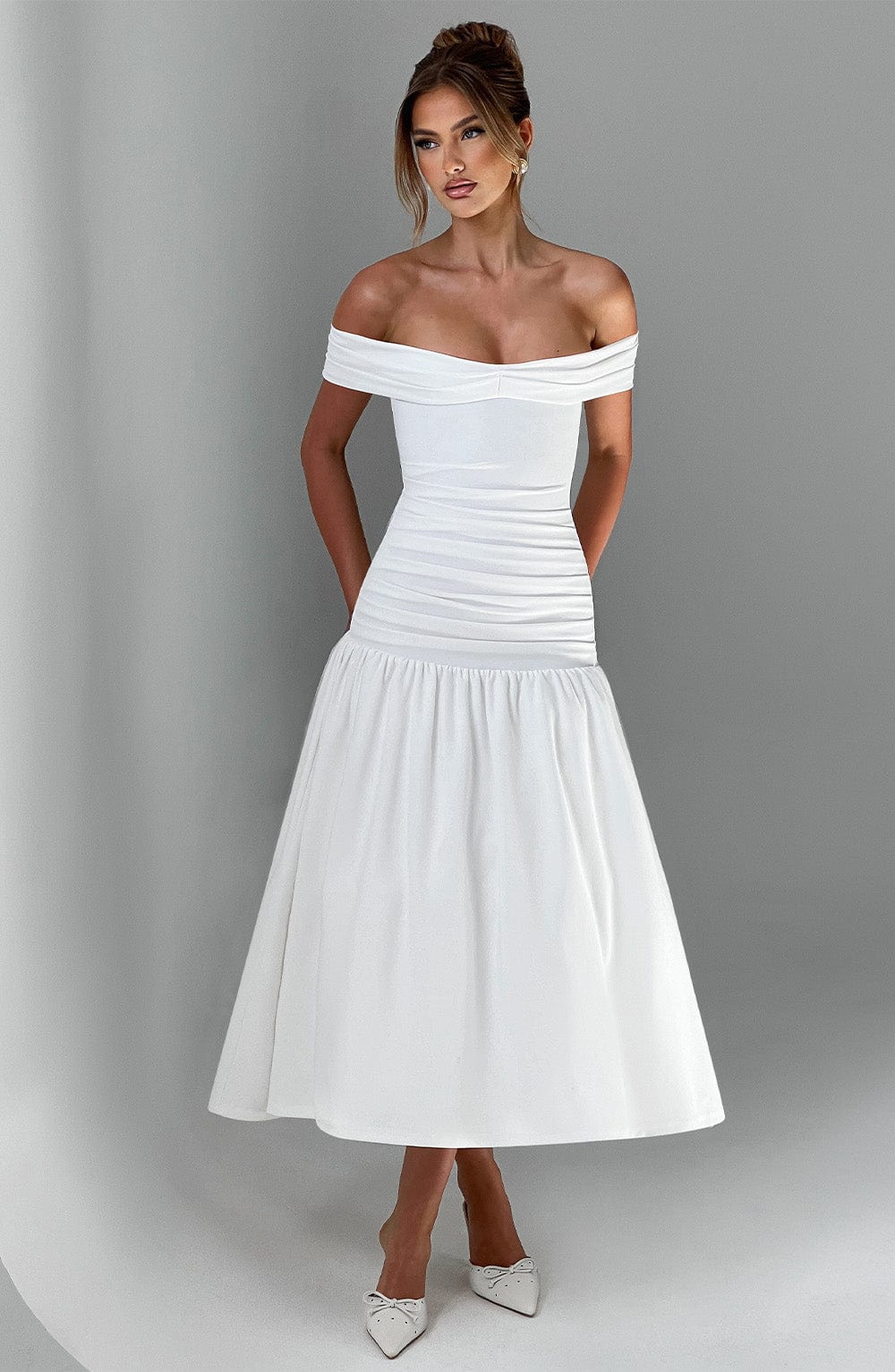Wilhelmina Midaxi Dress - Ivory uberjewellery Wilhelmina Midaxi Dress - Ivory uberjewellery