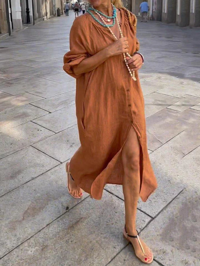 Long Dress with Button