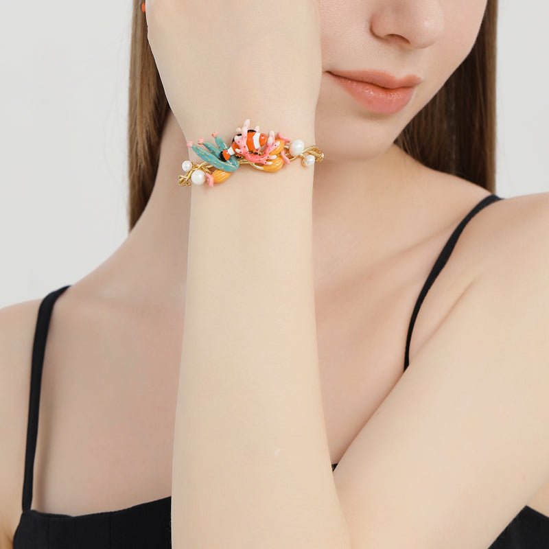 18K Tropical Clown Fish Enamel Bracelet