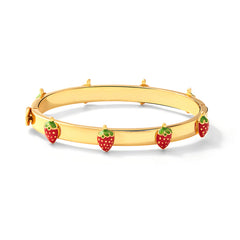 18K Strawberry Enamel Bracelet