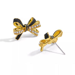 18k Zirconia Butterfly Enamel Earrings