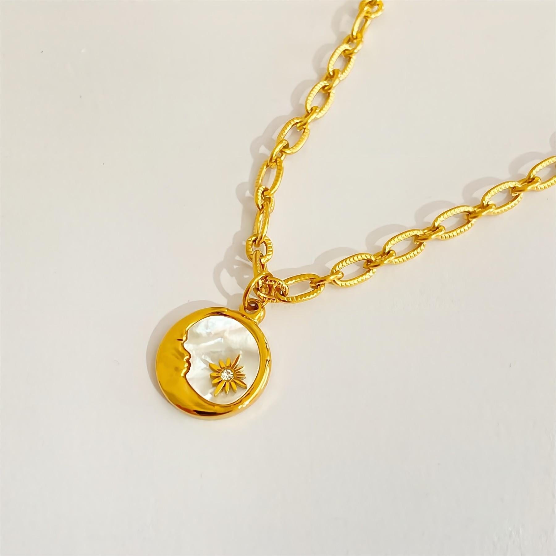 24K Gold Plated Sol And Lune Celestial Necklace