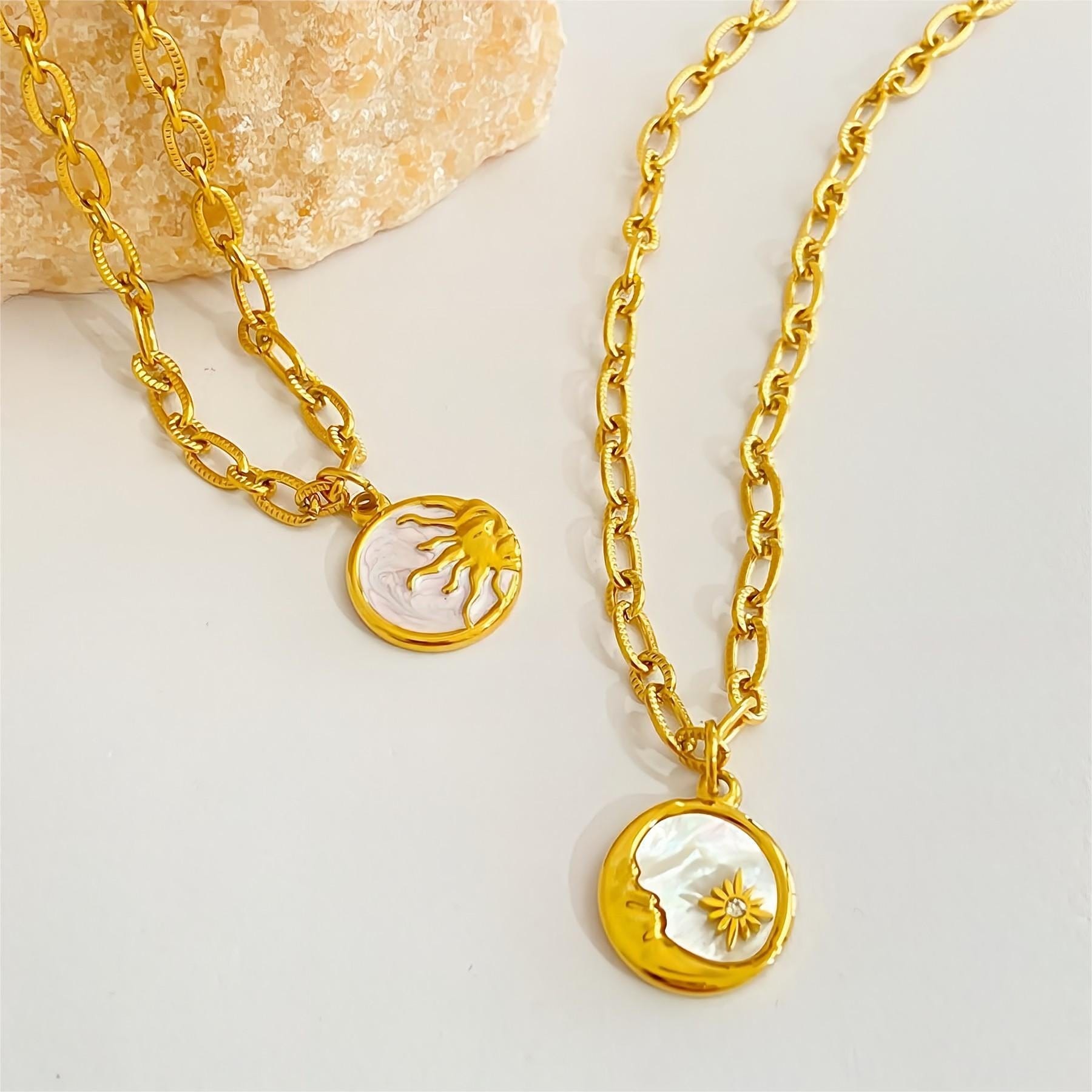 24K Gold Plated Sol And Lune Celestial Necklace