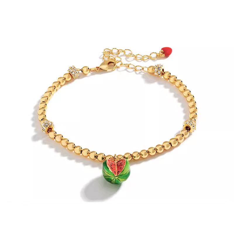 18K Enamel Fruit Bubble Chain Bracelet