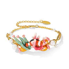 18K Tropical Clown Fish Enamel Bracelet