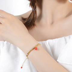 18K Designer Niche Enamel Fruit Bracelet