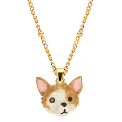 18K Cute Pet Cubic Enamel Cat &amp; Dog Enamel Necklace