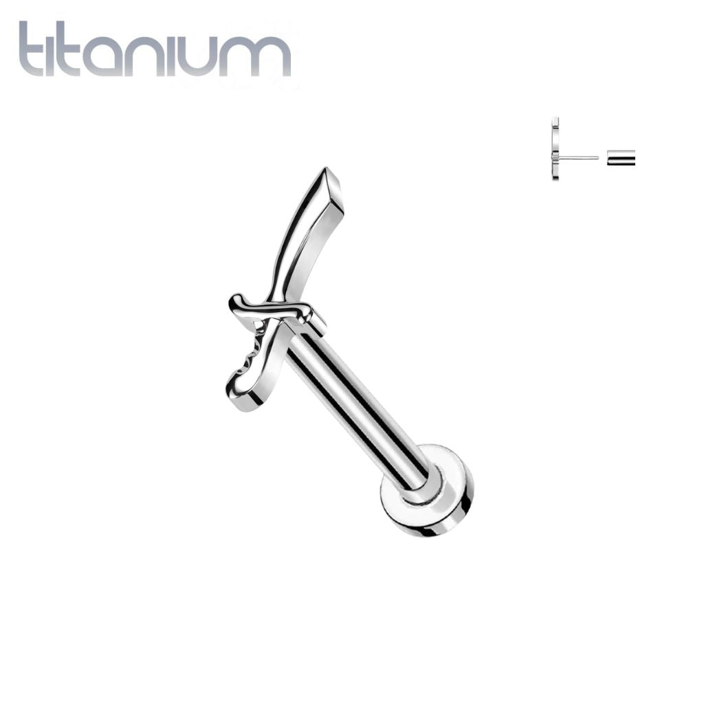 Zierliches Labret aus Titan in Implantatqualität mit flachem Rücken und ohne Gewinde