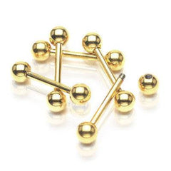 316L Surgical Steel Gold PVD Straight Barbell