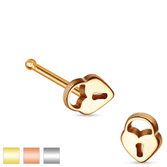 316L Surgical Steel Heart Lock Ball End Nose Bone Ring Pin