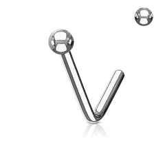 316L Surgical Steel L Shape Ball Top Nose Stud