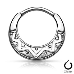 316L Surgical Steel Vintage Antique Curved Septum Nose Ring Clicker