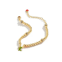 18K Princess Crown Dinosaur Enamel Diamond Bracelet