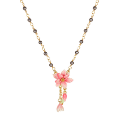 Pink Magnolia Tassel Necklace
