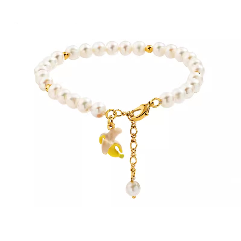 18K Pearls Fresh Fruit Enamel Bracelet