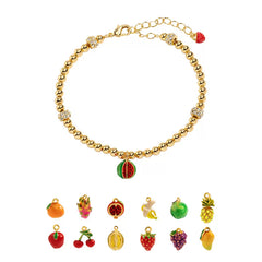 18K Designer Niche Enamel Fruit Bracelet