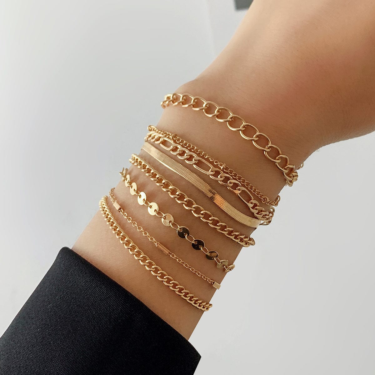 8 Pcs Gold Silver Tone Stackable Bracelet Set