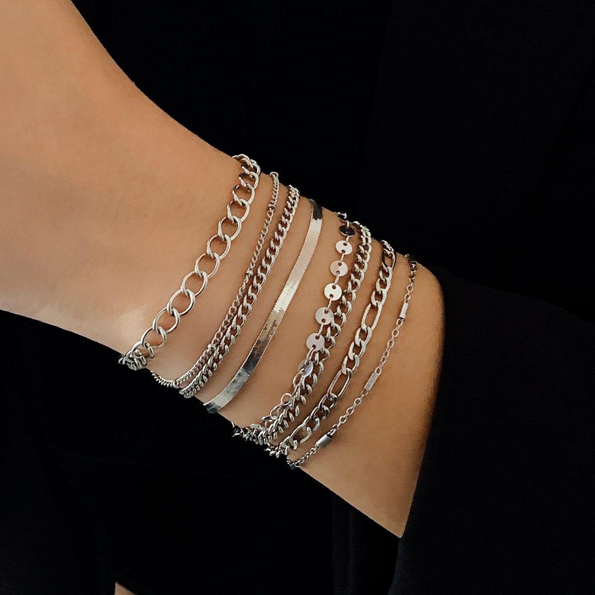 8 Pcs Gold Silver Tone Stackable Bracelet Set