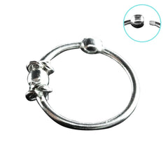 925 Sterling Silver Tribal Beaded Nose Hoop Ring