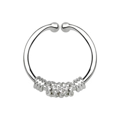 Fake Faux Clip On 925 Sterling Silver Wire Nose Hoop Ring