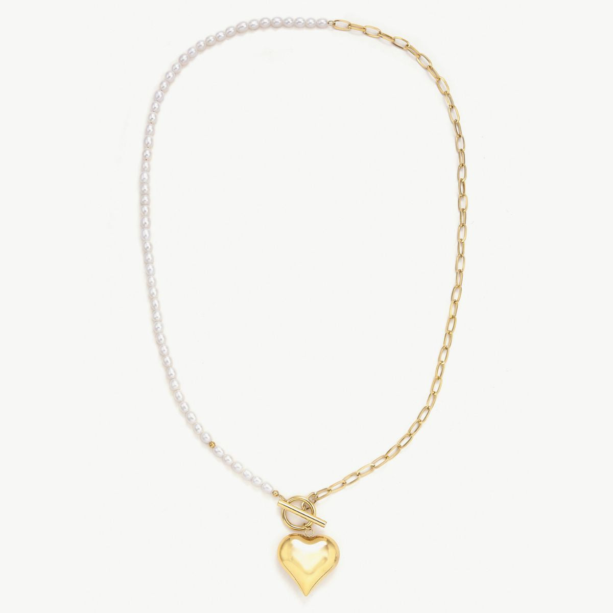Heart Pearl Link Chain Necklace❣️50% OFF