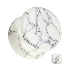 Organic Natural White Turquoise Double Flared Plugs