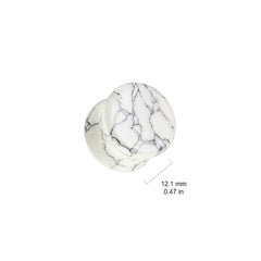 Organic Natural White Turquoise Double Flared Plugs