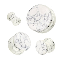Organic Natural White Turquoise Double Flared Plugs