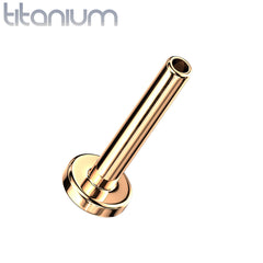 Implant Grade Titanium Rose Gold PVD Threadless Push In Labret White Marquise CZ Stud