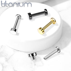 Internally Threaded Small Circle Gold PVD Implant Grade Titanium Labret