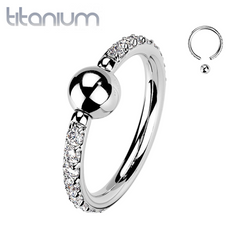 Implantat-Grade Titan Weiß CZ Pave CBR Creolenring