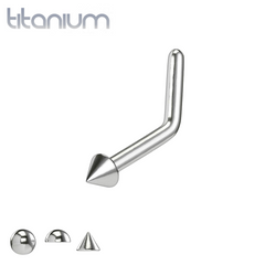 Implant Grade Titanium L Shape Ball, Spike, Dome Nose Stud