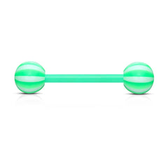 Acrylic Bio Flex Green Beach Ball Straight Barbell