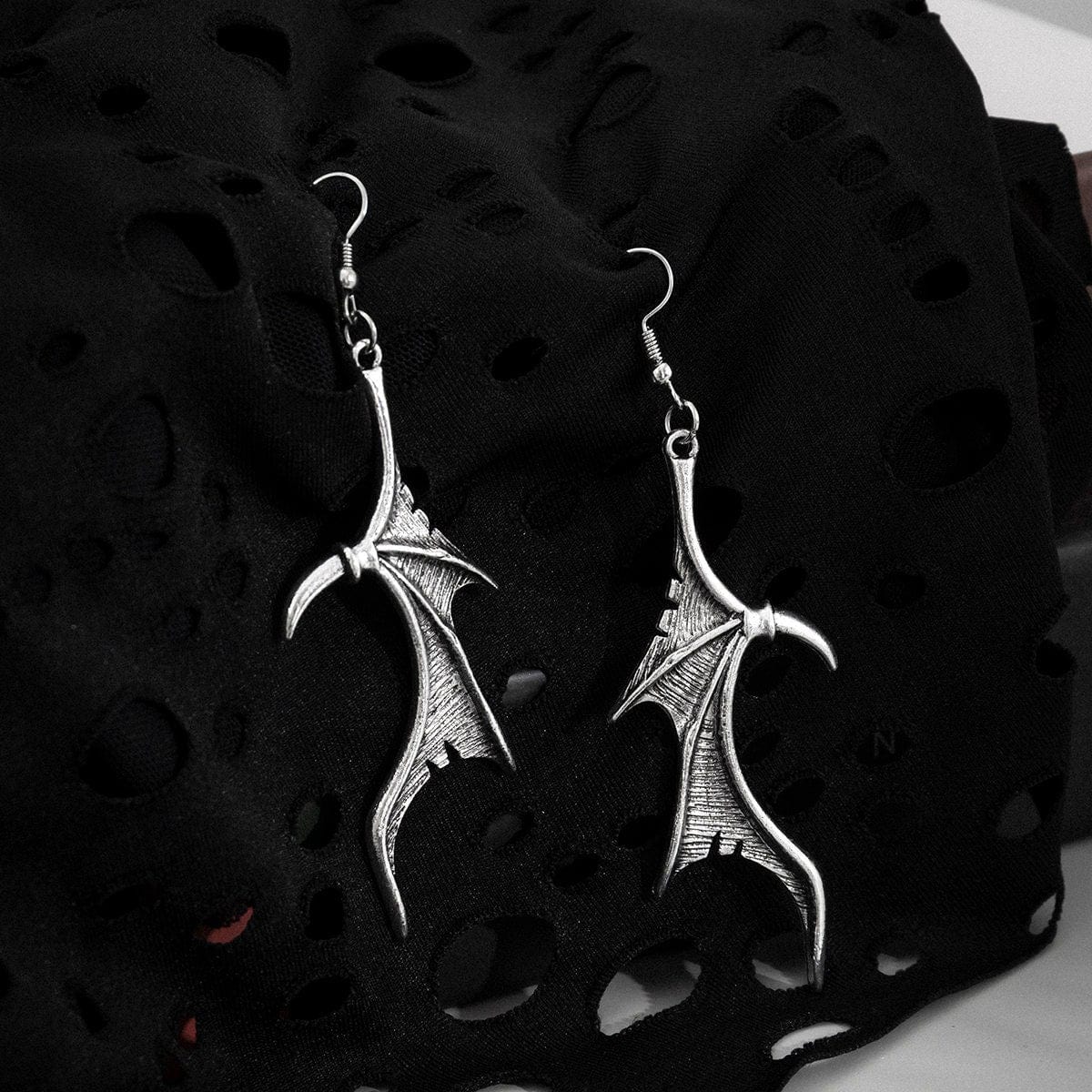 Antique Bat Wings Dangle Earrings