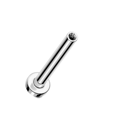Implant Grade Titanium Threadless Push In Labret Aqua Marquise CZ Stud