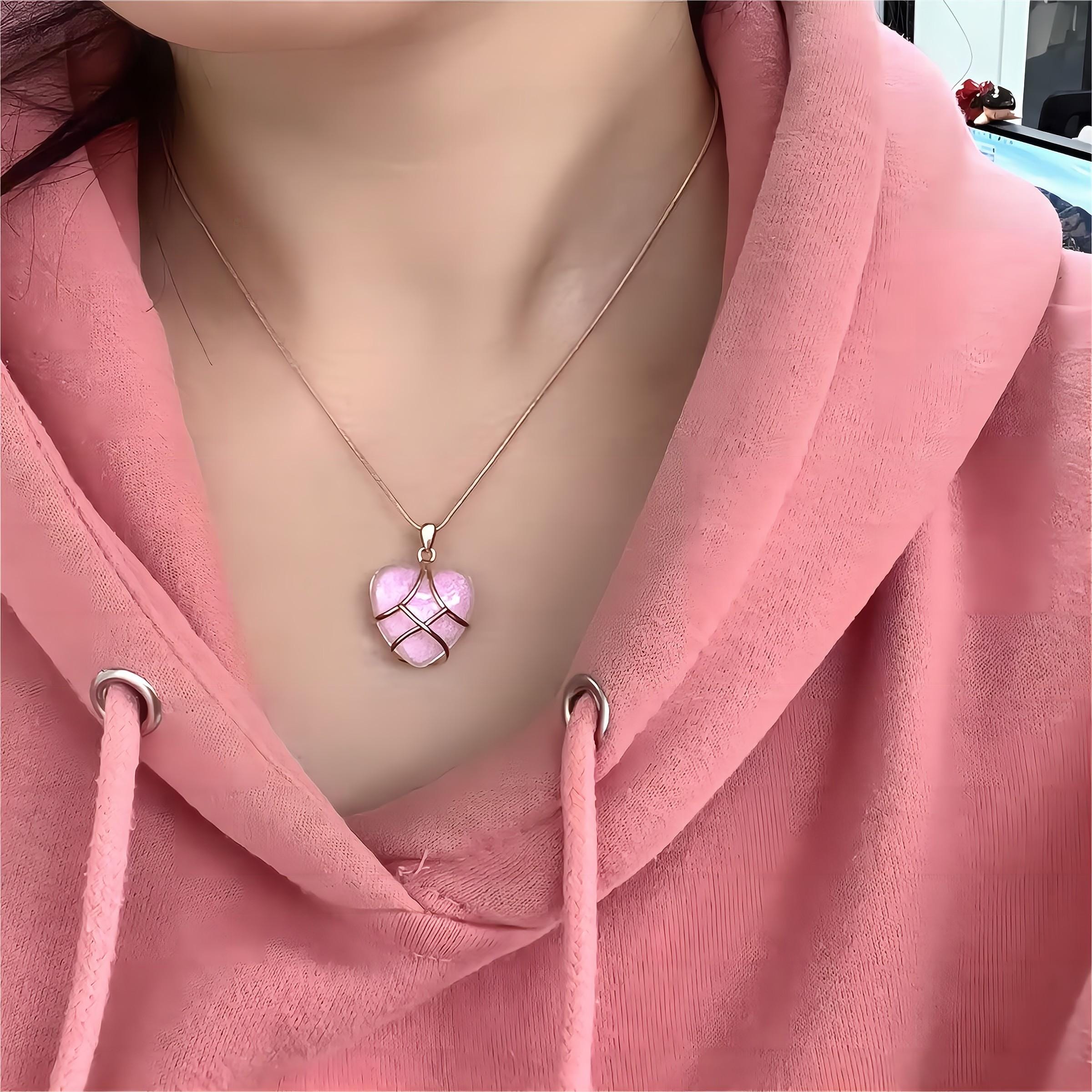 Barbie Murano Crystal Heart Pendant Necklace