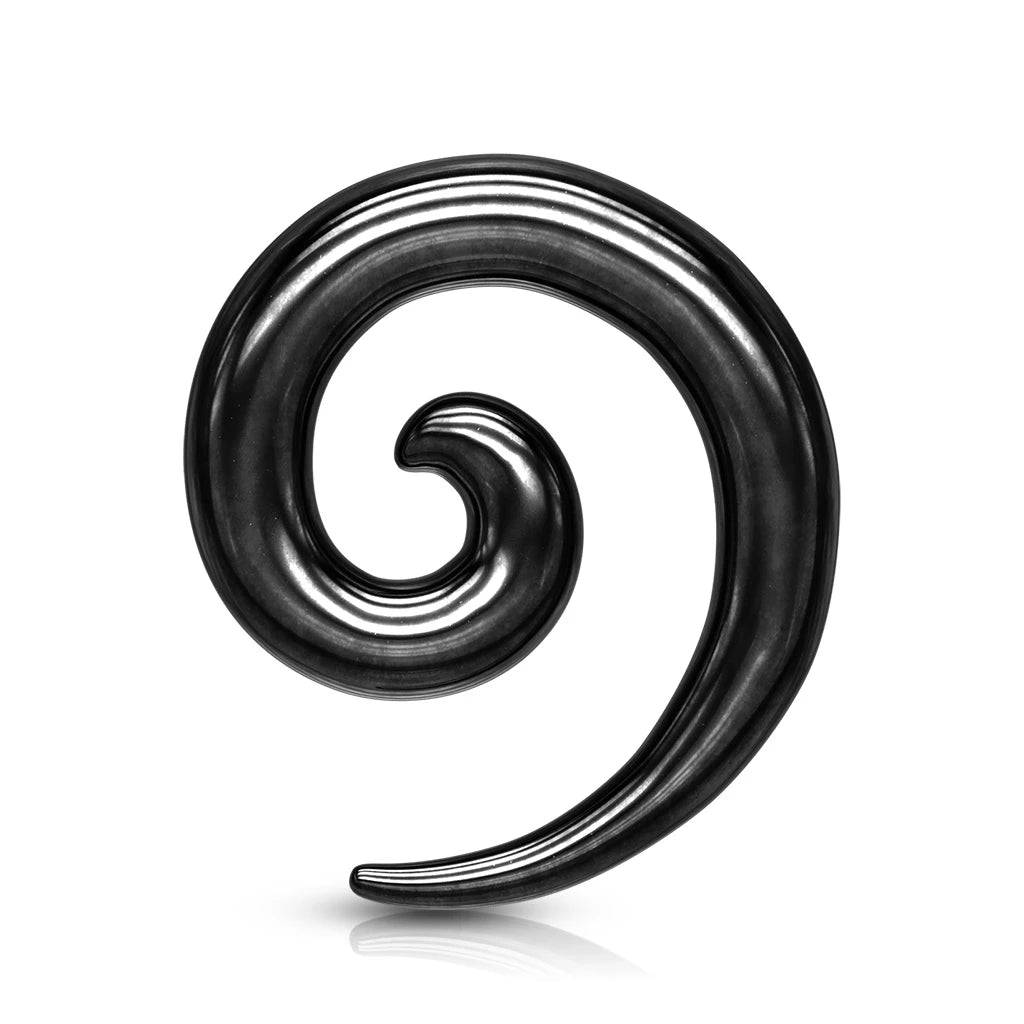 Black Surgical Steel Spiral Stretcher Taper Ear Gauges