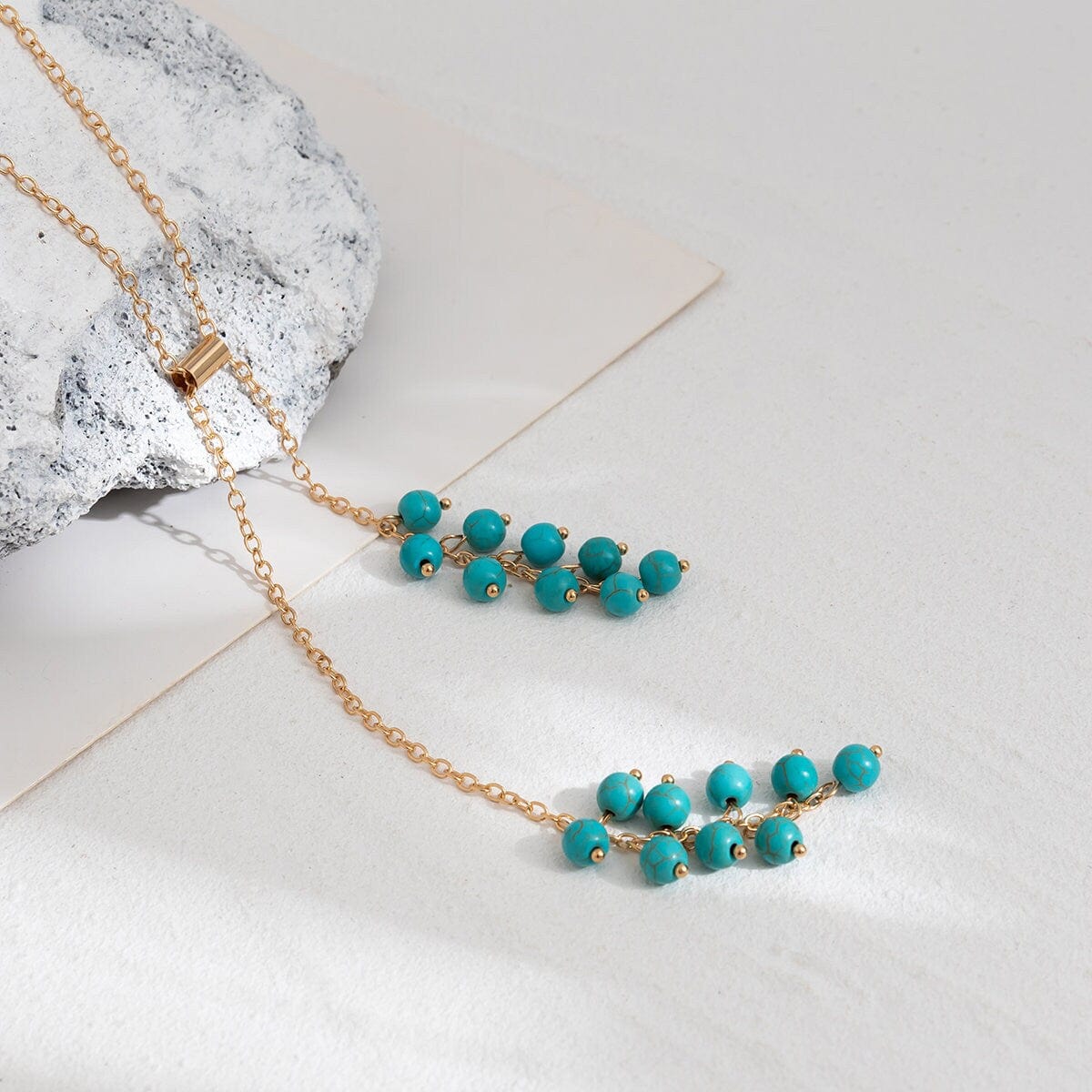 Bohemia Adjustable Turquoise Tassel Y Necklace