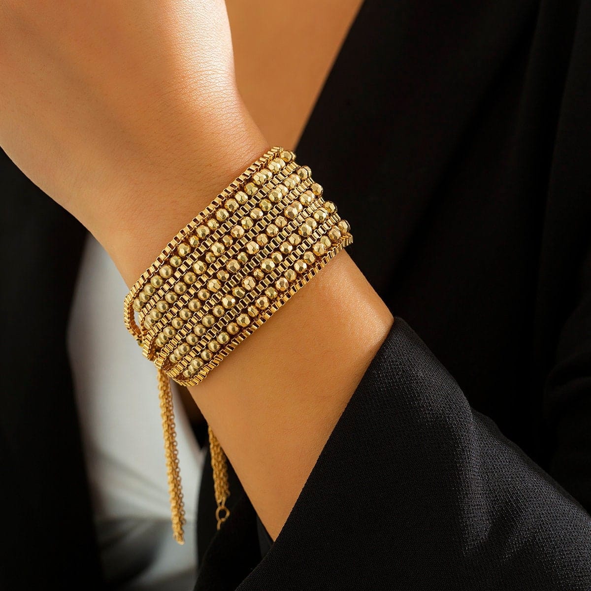 Bohemia Gold Plated Chain Tassel Wristband Bracelet