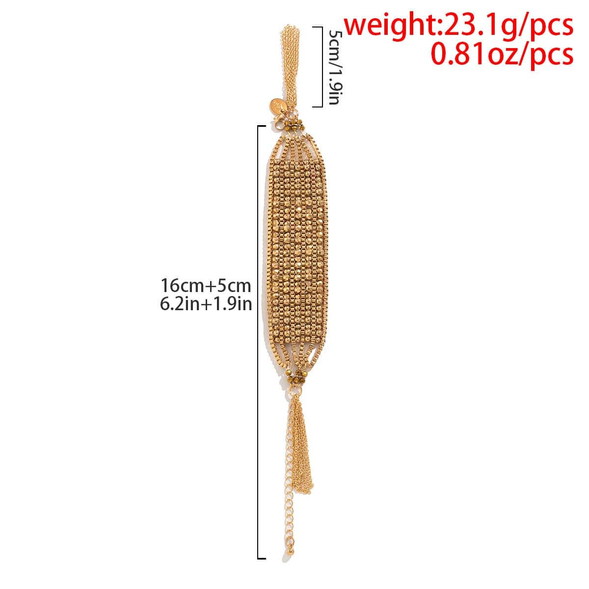 Bohemia Gold Plated Chain Tassel Wristband Bracelet