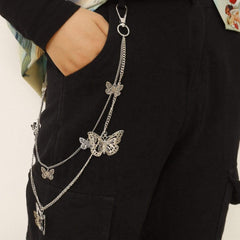 Bohemia Layered Silver Tone Butterfly Trousers Chain