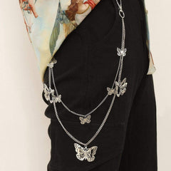 Bohemia Layered Silver Tone Butterfly Trousers Chain