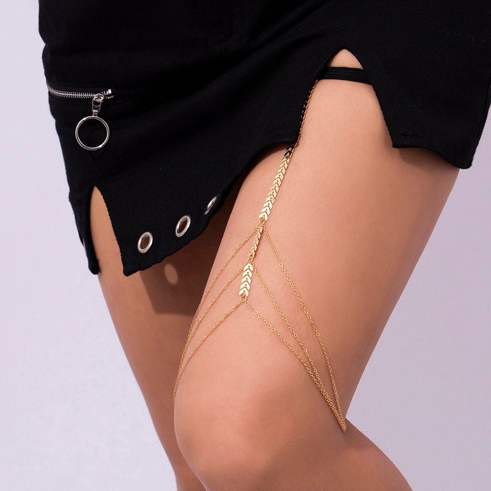 Bohemian Layered Gifts For Her Elastic Thigh Leg Chain