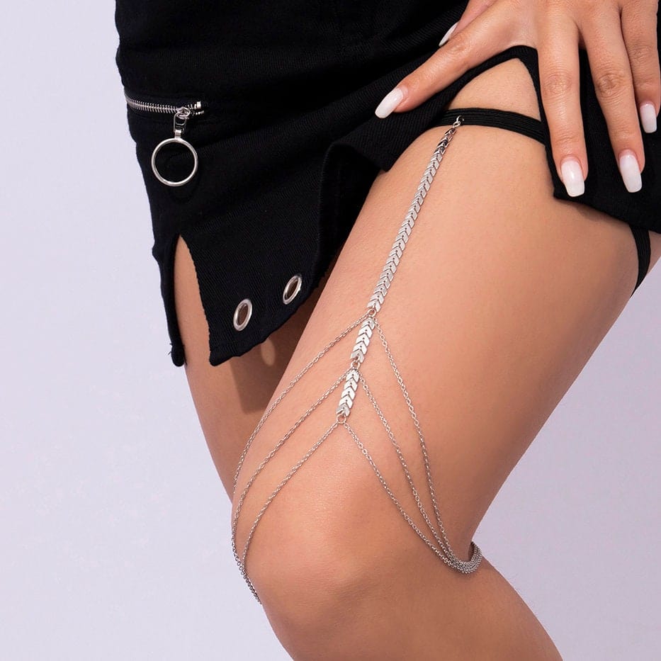 Bohemian Layered Gifts For Her Elastic Thigh Leg Chain