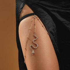 Bohemian Layered Snake Charm Elastic Thigh Leg Chain